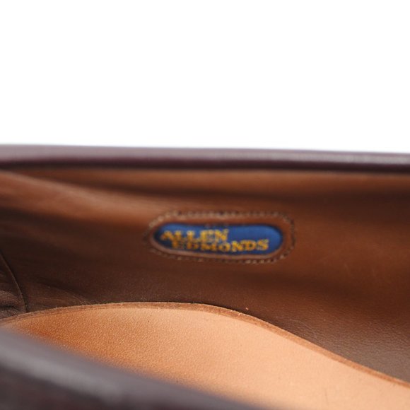 Allen Edmonds Bridgeton Loafers Burgundy Brogue Leather Kiltie Tassel Men's 9.5 - Picture 8 of 9